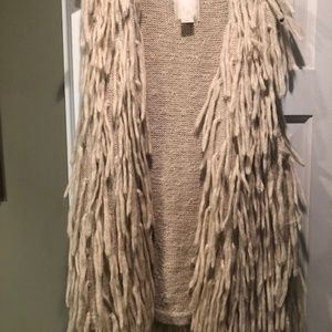 Anthropologie McGinn Wool Fringed Vest